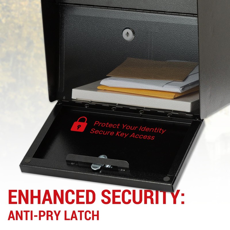 Large Locking Mailbox for Outside, RAINHOL All-Metal Modern Security Mailbox