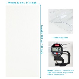 Clear Vinyl for Sewing, Clear PVC Vinyl Roll 11.8" x 48", 0.3mm Waterproof Transparent Fabric for Bags, Hair Bows, Cosmetic Pouches, DIY Crafts