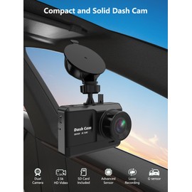 Dash Cam Front and Rear, 2.5K+1080P Dual Dash Camera for Cars with 32GB SD Card, 2.45 inch IPS Screen, 2 Mounting Ways, Night Vision, WDR, Accident Lock, Loop Recording, Parking Monitor