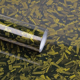 Lypumso Yellow Forged Carbon Fiber Vinyl Wraps, High Gloss Wraps Car DIY Decal Films Sheets with Air Release Technology, Vehicle Interior Exterior Waterproof Protection Stickers 1ft x 20ft