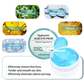 Under Eye Patches, Hyaluronic Acid Eye Mask Moisturizing, 60PCS Gel Eye Masks Pads With Collagen Eye Treatment for Reducing Dark Circles, Wrinkles Anti-Aging, Fine Lines Eye Bags Puffiness Women Men