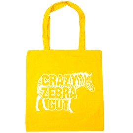 Hippowarehouse Crazy zebra guy Tote Shopping Gym Beach Bag 42cm x38cm, 10 litres