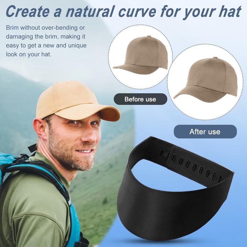 QOONESTL Hat Shaper Band, 1 Pack Hat Bending Strap, Snap-on