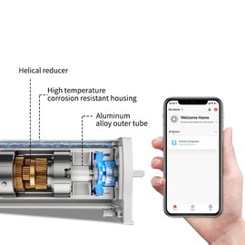 Osprey Smart Curtain Track, 70.8inch/1.8m - 129.9inch/3.3m, Remote Control & Automate App, Compatible with Alexa, Google, Ceiling and Wall Mounted Motorized Curtain Opener
