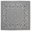American Made Silver/Light Gray Western Paisley Bandana - Single Piece