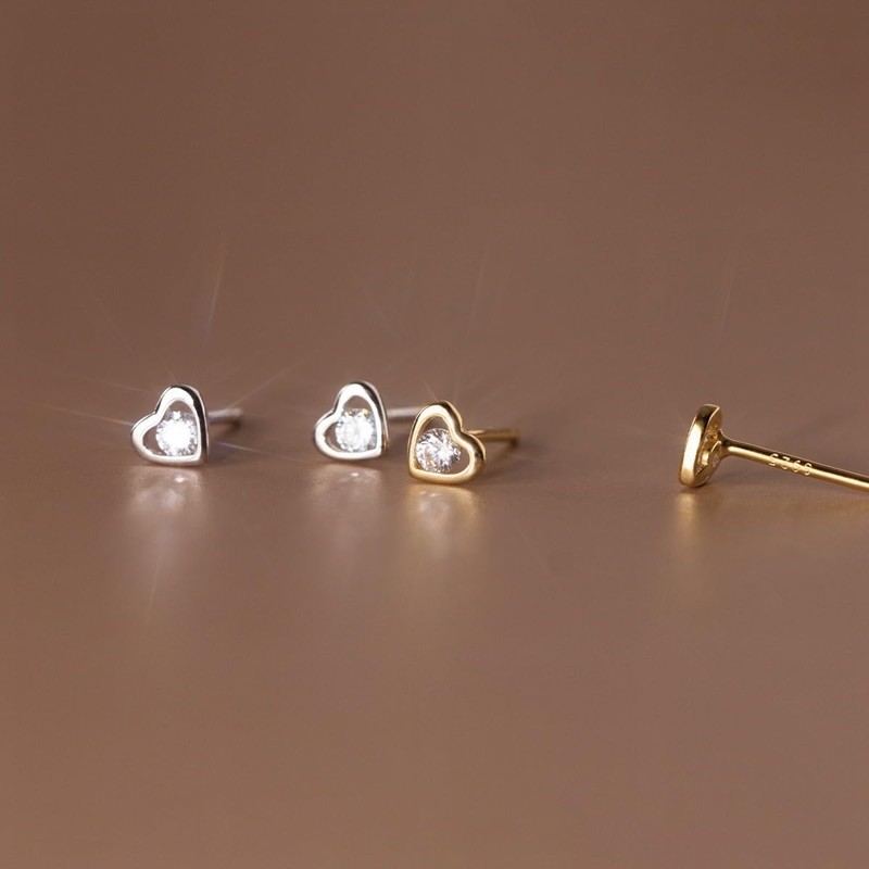 Silver 925 Earrings, Silver, Yellow Gold, Pink Gold, 18K Coating,