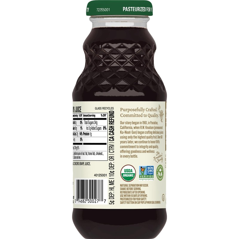 R.W. Knudsen Organic Just Concord Grape Juice, 8 fl oz