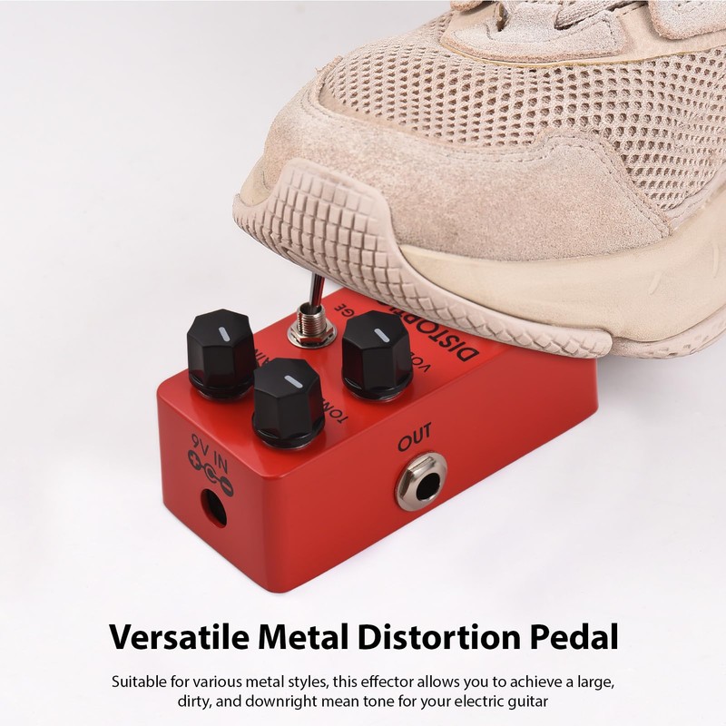 xinyee ZORY Guitar Metal Distortion Effects Pedal TONE/GAIN/VOL/EDGE DC 9V