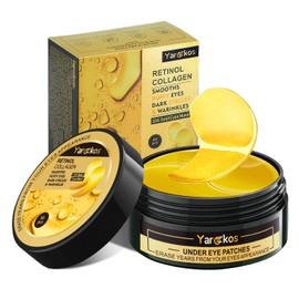 60 Pcs 24K Gold Under Eye Parches, 30 Pares Undereye Mask For Dark Circles Puffy Eyes Treatment, Almohadillas de Gel de Colágeno Hidratantes para...  
