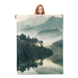 Mountains Blanket Gifts for Women Men Soft Warm Lightweight Cozy Landscape Throw Blankets for Bed Living Room Sofa Travel Home Decor 50"x60"