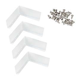 HOLEPU 4 Pcs Foldable Gutter Valley Splash Guards, Roof Rain Diverter White Gutter Valley Splash Guards, Suitable for Corners of Residential Roofs (Foldable, with 32 Screws)