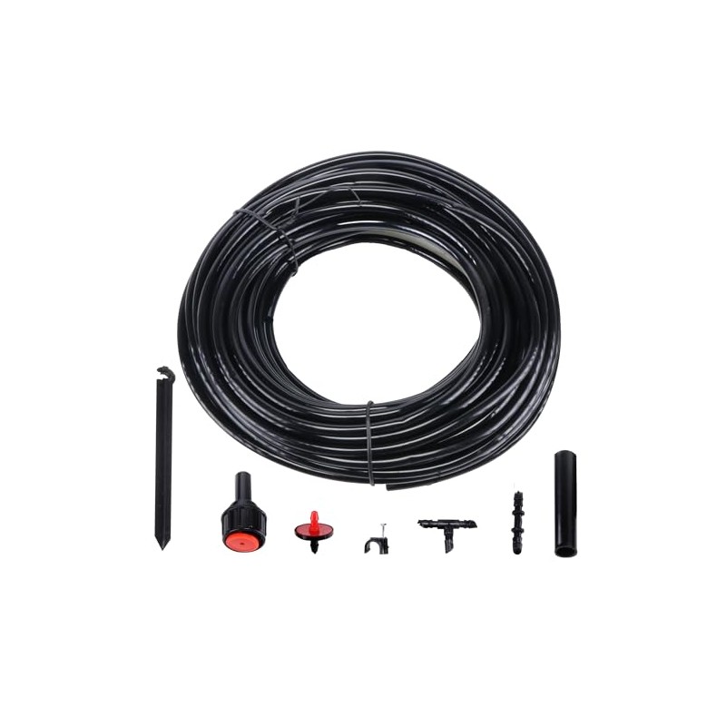 Micro Irrigation System Kit 70pc Black Includes: 23m Vinyl Pipe,