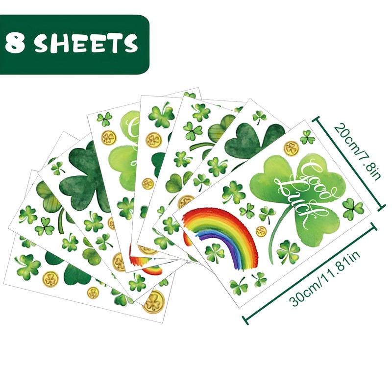 120 PCS St Patricks Day Window Clings, Shamrock Window Stickers