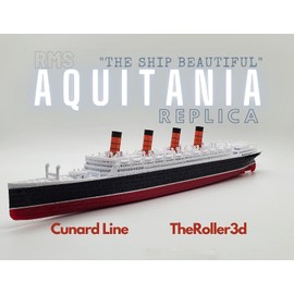 TheRoller3d RMS Aquitania Model - Highly Detailed Replica Historically Accurate No Assembly Required - 1 Foot in Length (Model)