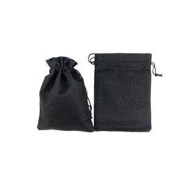 Palmhomee Pack of 25 Burlap Gift Bags with Drawstring Linen Jewelry Pouches Wedding Hessian Jute Bags for Birthday Jewelry and Treat Pouches Party Wedding Favors Gift Art and DIY Craft (5x7 Inch, Black)