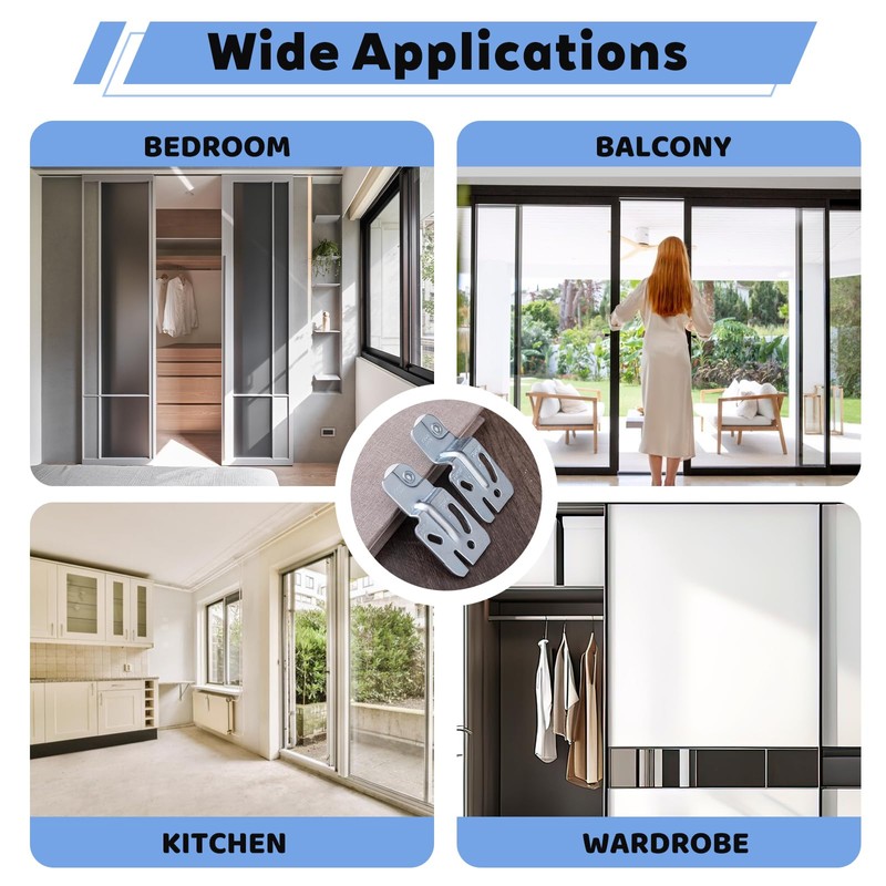 Closet Sliding Door Hardware Wardrobe Roller Kit for Top Hung