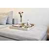Sagala 20"x20" Extra Large Ottoman Tray with Gold Handles, Ivory