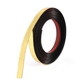 Metallic Gold Wall Decal Peel and Stick Flexible PVC Gold Wall Molding Trim Tape Self Adhesive Mirror Like Gold Metallic Decorative Trim for Wall, Mirror, Door, Wardrobe (1/2 in X 16.4 FT, Gold)