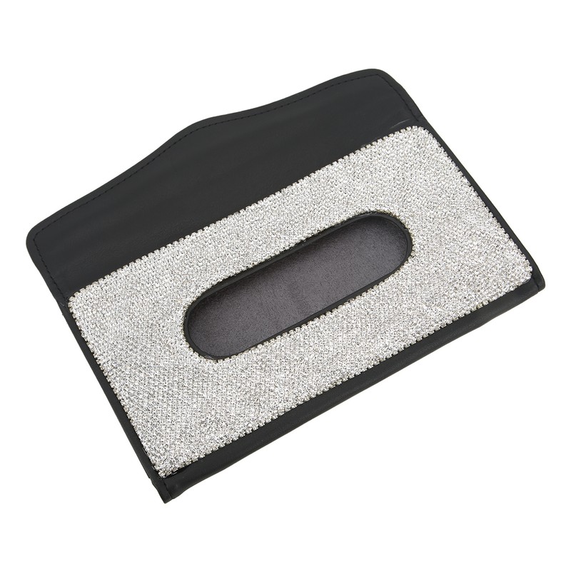 Rhinestone Sun Visor Tissue Box Bling Napkin Storage Holder Universal