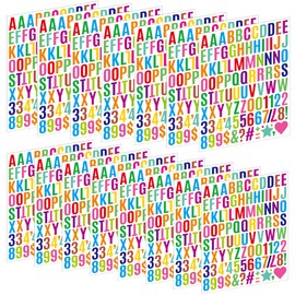 1470 Letter Stickers 15 Sheets Alphabet Stickers Number Small 1 Inch Vinyl Self-Adhesive Stick on Letters for Scrapbooking Water Bottles Cup DIY Crafts Sign Labels Notebook Mailbox (15, Colorful)