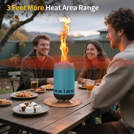 BiggerFire XL Tabletop Fire Pit | 12" Outdoor Blue Fire Pit | Stainless Steel Secondary Combustion Camping Stove Low Smoke Fueled by Pellets with Travel Bag for Camping Patio Bonfire,30.6x16.3cm