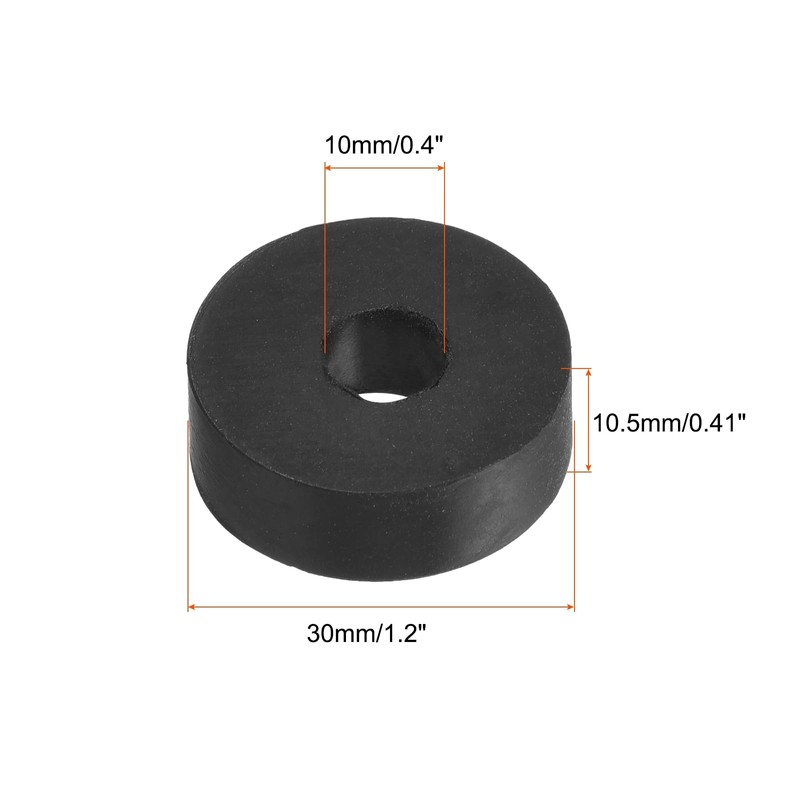 PATIKIL 4pcs 10mm Inner Diameter 30mm Outer Diameter Anti-Vibration Rubber