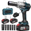 Upgrade 1300N.m/1000Ft-lbs Cordless Impact Wrench, 2x 5.0AH Battery, 1/2 Inch