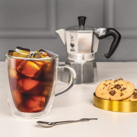 Bialetti (ビアレッティ) Bialetti Capri Double Wall Glass Heat-Resistant Glass 350ml (11.83 fl oz) 2-Piece Set