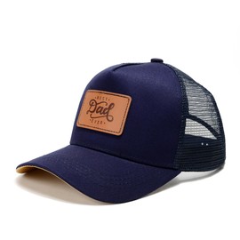 Stylish Dad Hats & Grandpa Gifts: Premium Mesh Trucker, Golf, and Leather Patch Caps for New Dads and Grandpas! (US, Alpha, One Size, Navy Blue)