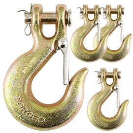 1/4'' Heavy Duty Forged Steel Clevis Slip Hook (Set of 4), Safety Hook G70 Tow Chain Clevis Grab Hook with Latch Forged Grade for Trailer Truck Transport Tow Chain Hook
