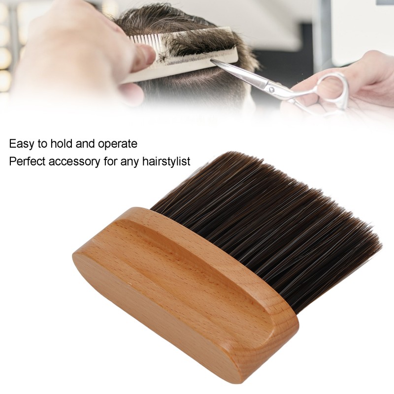 Professional Barber Neck Duster Brush Soft Nylon Hair Wodden Handle