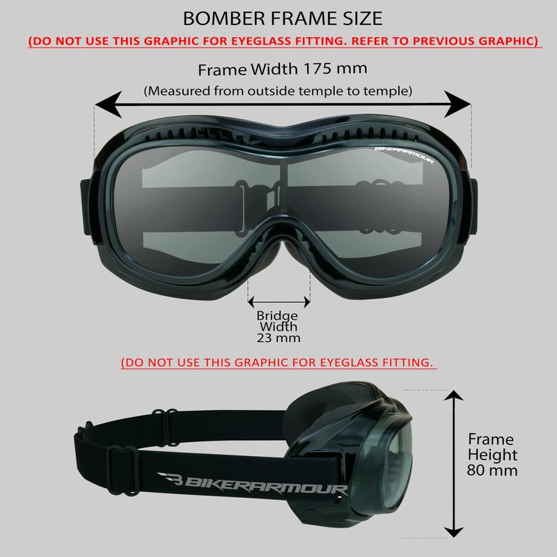 Bikershades Motorcycle Goggles Over Eye Glasses with Polycarbonate Safety Clear