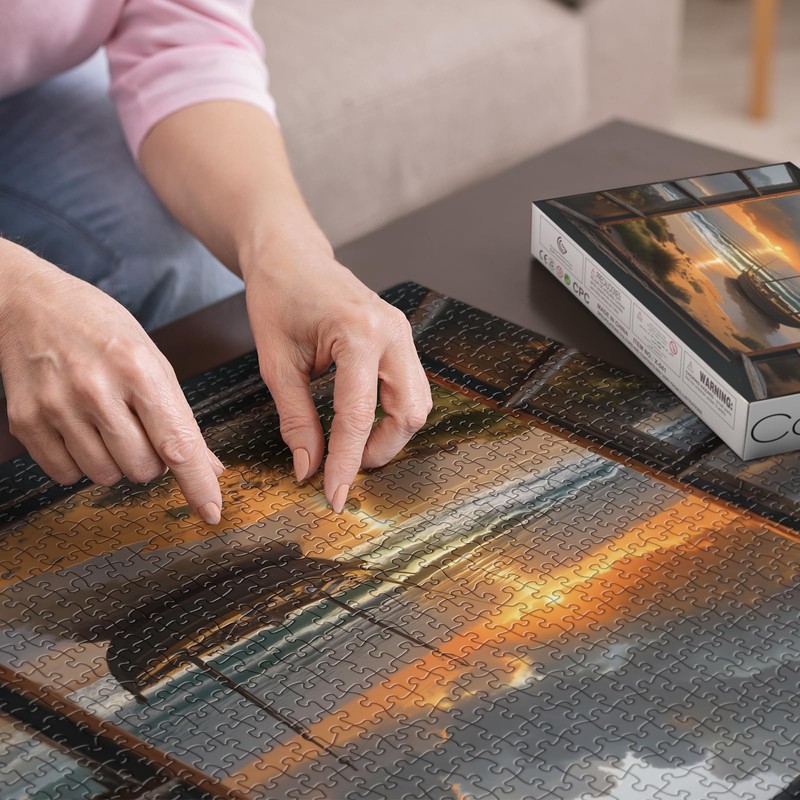 Beach Sunset Puzzles for Adults 1000 Pieces, 3D Window Art