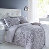 Sleepdown Paisley Grey Duvet Cover & Pillowcase Set Bedding Digital