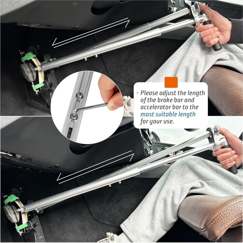 ‎OceanicEcho Handicap Driving Hand Controls for Disabled Drivers,Length Adjustable,Sil