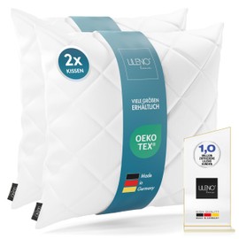 LILENO HOME Set of 2 cushion filling, 40 x 40 cm, washable at 95°C, suitable for allergy sufferers, polyester cushion inlet as couch cushion, sofa cushion, cocktail cushion and pillow