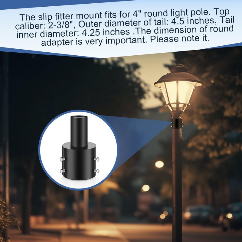 DoubleFill 2 Pcs Slip Fitter Light Pole Tenon Adapter for
