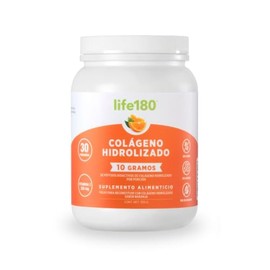 Life180 Colágeno Hidrolizado Polvo Azúcar 450 10gr Por Porción Porciones Peptidos Bioactivos Adicionado Vitamina Suplemento Alimenticio Salud Cabello