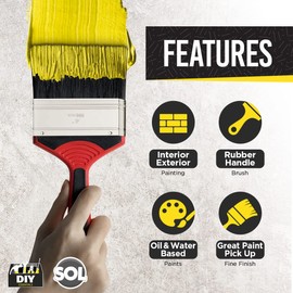 4 Inch Paint Brush for Interior and Exterior Painting, Large Paint Brush, Ideal As Fence Paint Brush, Decking Paint Brush, Decking Brush, Wood Fence Brush, Shed Paint Brush, Outdoor Paint Brush