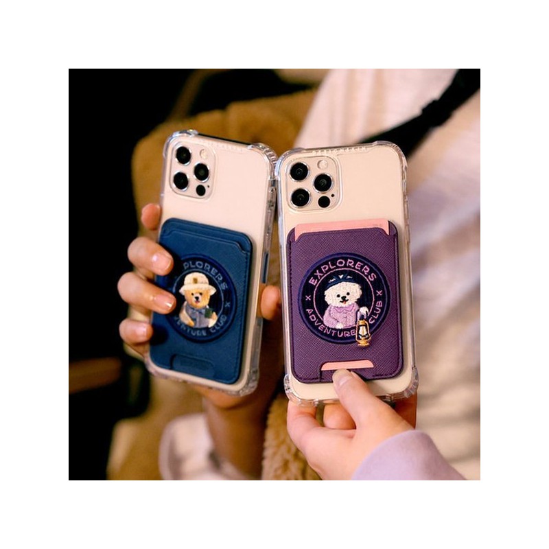 Design Skin (신세계김해점)( 유니버셜 ) 자수 포켓 (와펜) - 캠핑/바이올렛/비숑