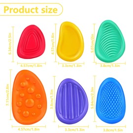 6 Pcs Quiet Fidget Toys,Sensory Worry Stones,Worry Stones For Kids,Social Emotional Textured Worry Silent Fidget Toys,For Textured Soft Worry Stone For Autism Kids Calming