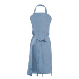 Amazhiyu Linen Apron with pockets, Linen Apron for Men and Women, Casual Solid Adjustable Unisex Apron, for Cleaning/Crafting/Gardening/Barbeque/Pottery/Baking Cross, Blue