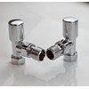Greenedhouse Malmo Chrome Angled Towel Rail Valve. 15mm /1/2'' Radiator