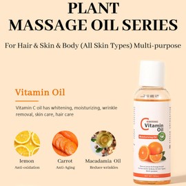 Essence Vitamin C for the Skin, Body Oil with Vitamin C, Anti-Ageing, Body Massage Oil, Body Massage Oil, Moisturising and Brightening Plant Serum, Suitable for Men and Women, 100 ml