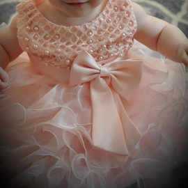 Jup'Elle Little Baby Girl Dress Flower Ruffles Party Wedding Pageant Princess Pink Dresses 6Months