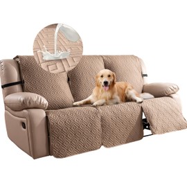 Genina 100% Waterproof Recliner Sofa Covers for 3 - Cushion Couch - Non - Slip, Washable Pet - Friendly Furniture Protectors. Ideal for Homes with Kids & Dogs【 Camel】