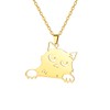 KKJOY Cat with Tilted Head Necklace Stainless Steel Cute Pet