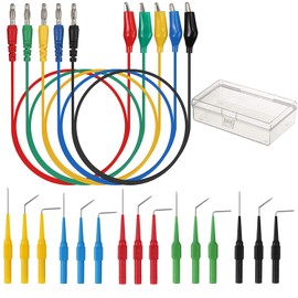 RUNCCI-YUN RUNCCI-YUN 20pcs Test Leads Back Probe Kit5 Colors Back Test Probe PinsMultimeter Probes & 4mm Banana Plug to Alligator Clip Test Leads for Multimeter Automotive Testing