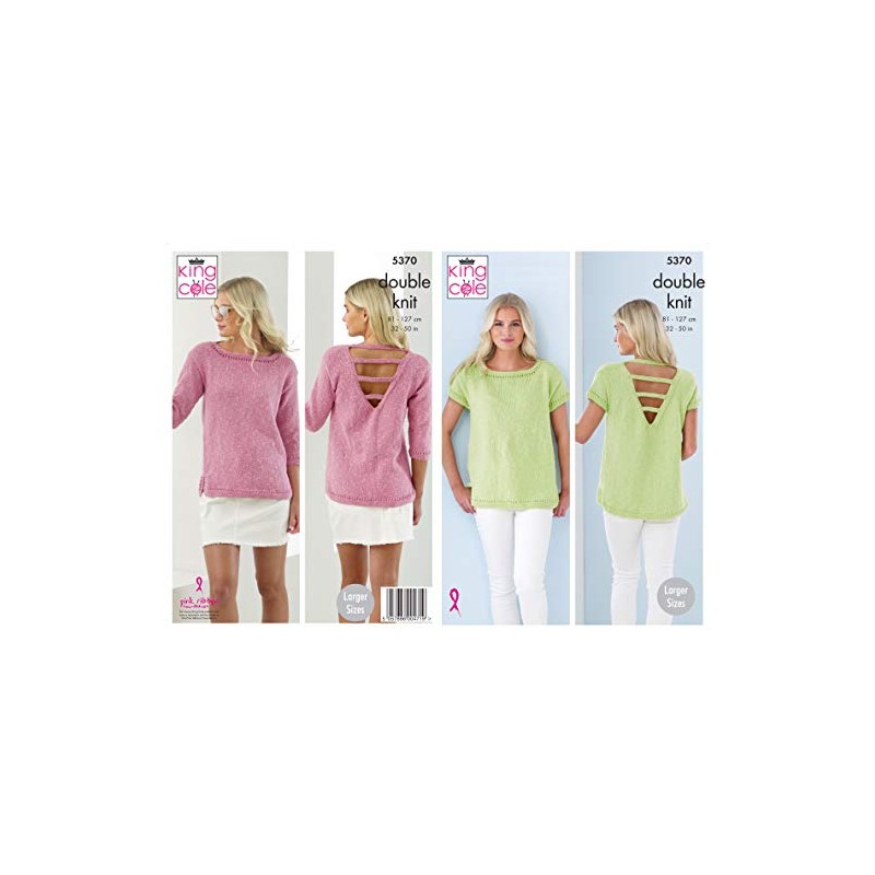 King Cole 5370 Knitting Pattern Womens Tops in Cotton Top