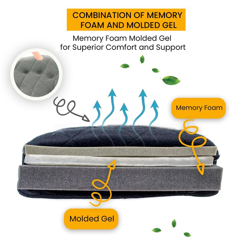 DealzCT Motorcycle Seat Cushion Gel Pad, Shock Absorption & Breathable